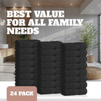 White Classic Wealuxe Black Washcloths 24 Pack - Image 4