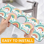 2 Pack Cute Rainbow Sink Splash Guard Faucet Mat Boho Rainbow Butterfly Super - Image 4