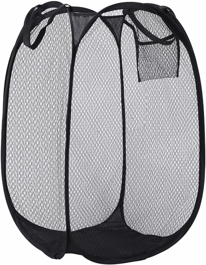 Collapsible Laundry Basket, Dirty Clothes Mesh Pop Up Hamper, Small Foldable by ULYSIA