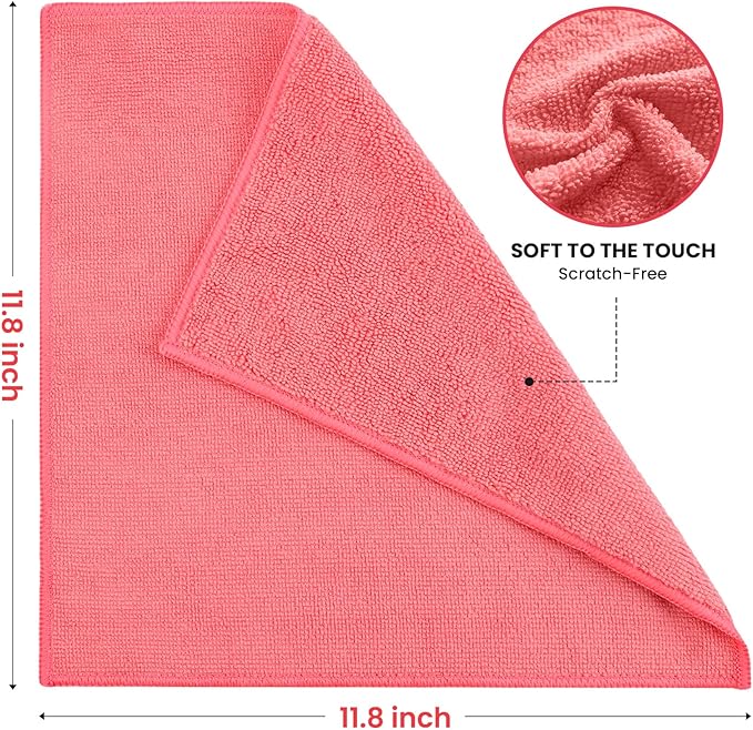 Microfiber Cleaning Cloth, 100 Pack Assorted Color Cleaning Rags - Image 2