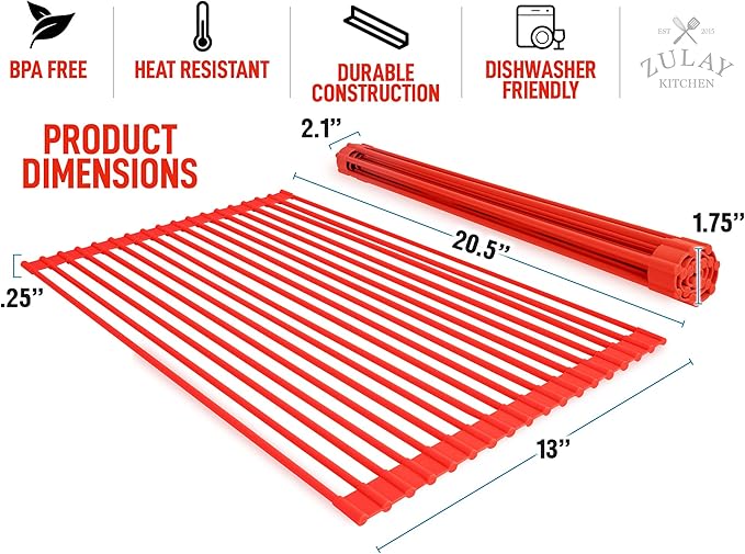 Zulay Kitchen Large Roll Up Dish Drying Rack - Image 4
