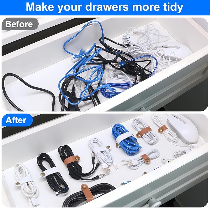 Leather Cable Straps Cord Organizer - Image 4