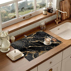 Black Grey Gold Marbling Dish Drying Mat - Image 6