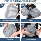 Seiritex Mesh Popup Laundry Hamper 2 Compartment, Collapsible Laundry Sorter - Image 7