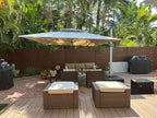 PURPLE LEAF 10ft Patio Umbrella Outdoor Square Large Cantilever Windproof Offset and Heavy Duty Sun Umbrella for Garden Deck Pool, Beige - Image 2