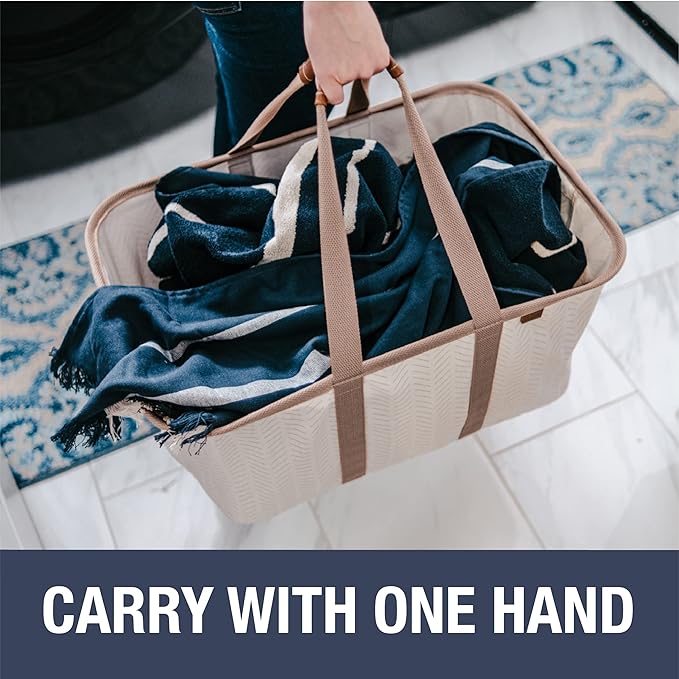 CleverMade Collapsible Laundry Tote 2-Pack – Foldable Carry-All Storage Bin - Image 3