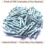 LWR CRAFTS Wooden Mini Clothespins 100 Per Pack 1" 2.5cm - Image 4