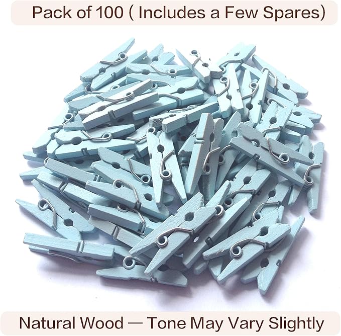 LWR CRAFTS Wooden Mini Clothespins 100 Per Pack 1" 2.5cm - Image 4