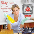Disposable Gas Burner Liners 50 Pack, Aluminum Foil Square Stove Covers - Image 2