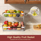 2 Tier Large Fruit Basket for Kitchen Counter - Image 2