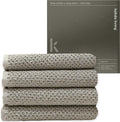 Luxury Silver-Infused Beige Washcloths 4-Pack, 12.9"x12.9" by KohdaLiving