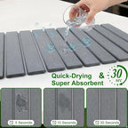 Large Stone Drying Mat for Kitchen Counter, Collapsible Stone Dish Drying Mats - Image 3