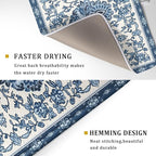 Boho Floral Blue Dish Drying Mat - Image 3
