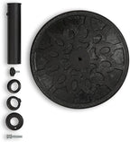 Backyard Expressions 20 lb Round Patio Umbrella Base – Heavy Duty Resin-Coated Calcium Carbonate Stand with Adjustable Pole Adapters Fits 1.5"–2" Poles, Weather-Resistant, Black Finish - Image 6