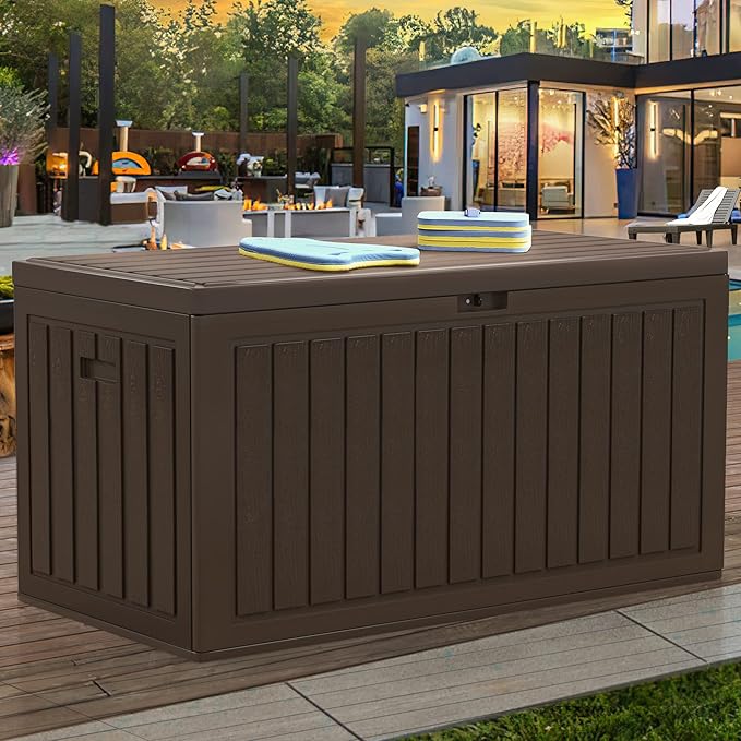 YITAHOME 90 Gallon Large Deck Box with Side Handles, Outdoor Double-Wall Storage for Patio Furniture Cushions, Garden Pool Accessories, Waterproof & Lockable - Image 6