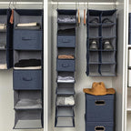 Household Essentials Hanging Narrow Cotton Blend and Plastic Closet Organizer - Image 2
