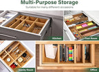 Kootek 8 Pcs Bamboo Drawer Organizer Utensil Tray Kitchen Storage Box 4-Size - Image 7