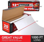 Stock Your Home Heavy Duty Aluminum Foil Roll, 1000 FT x 12 Inches Wide Non - Image 2