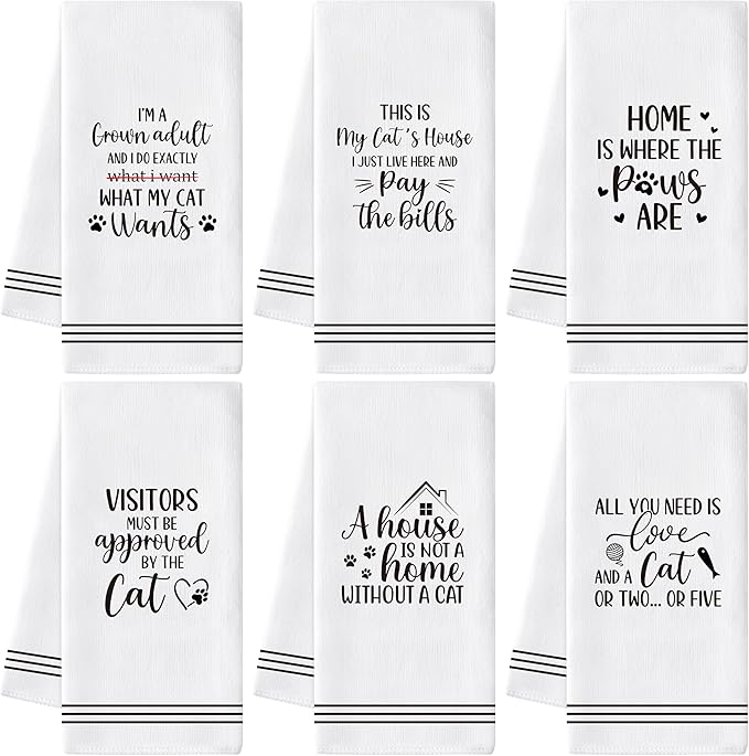 GROBRO7 Cute Cat Hand Towel by GROBRO7