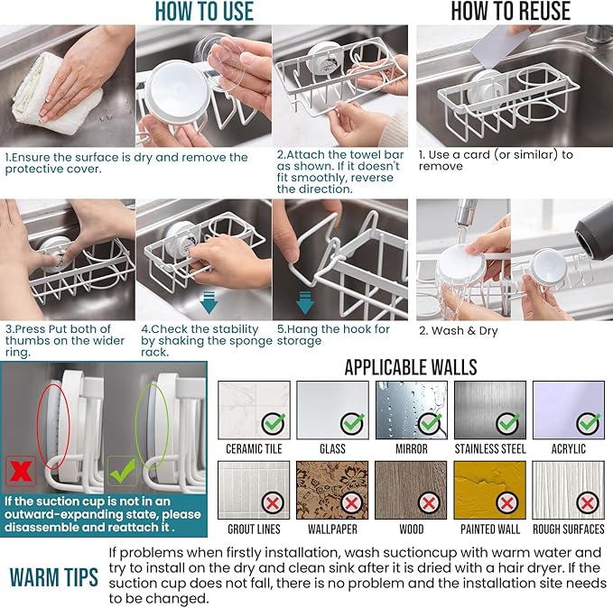 TAILI 4-in-1 Sponge Holder for Kitchen Sink - Image 8