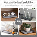 Stone Drying Mat for Kitchen Counter + Sink Caddy | 15.7"x11.8" Diatomaceous - Image 5