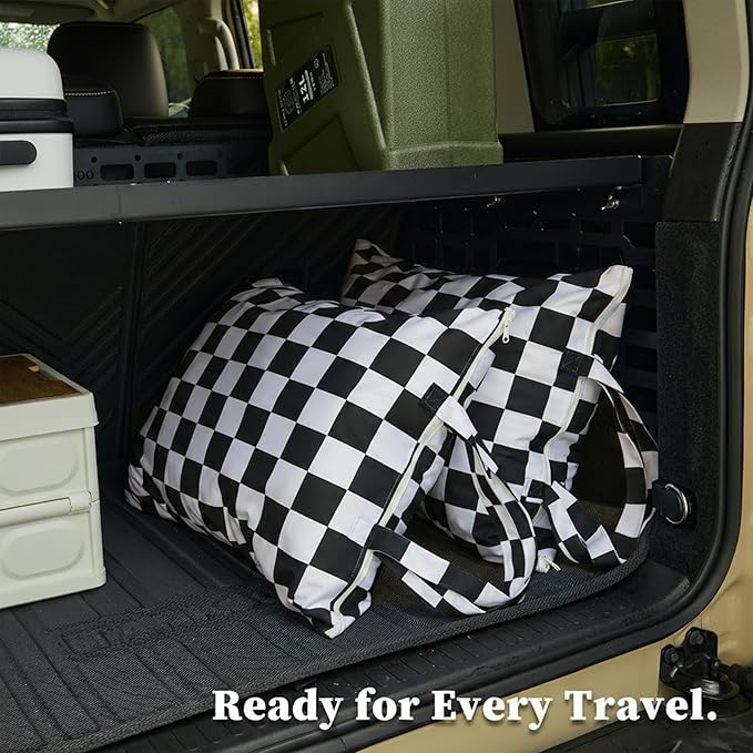 Checkered 2 Pcs Large Travel Laundry Bags - Image 4