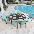 Patio Chairs Set of 8, Stackable Outdoor Dining Chairs for All Weather Textilene Fabric & Metal Frame, Outdoor Chairs Set for Backyard Deck Garden - Image 4