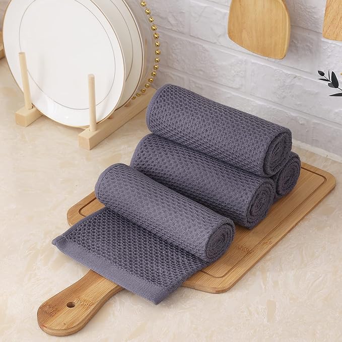 Homaxy 100% Cotton Waffle Weave Kitchen Towels, 13 x 28 Inches Super Absorbent - Image 6