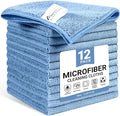 Microfiber Cleaning Cloth, 12 Pack Blue Cleaning Rags by Unknown