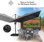 PURPLE LEAF 10'×13' Patio Umbrella with Base Included and Cover Outdoor Umbrella with Cover Extra Large Heavy Duty Cantilever Umbrella Grey - Image 5