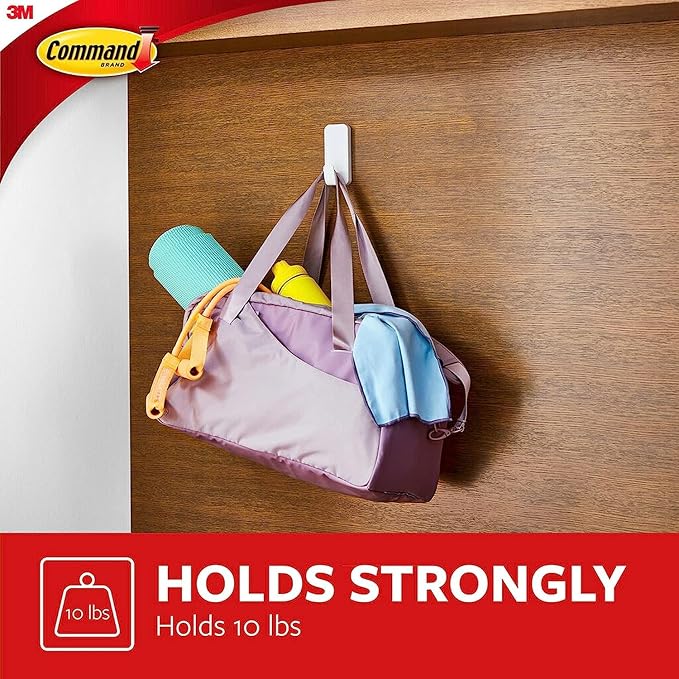 Command 10 lb XL Heavyweight Hook, 2 Wall Hooks and 6 Strips, Damage-Free - Image 4