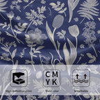 Blue Spring Floral Hand Towels for Bathroom Set of 2 Flower Leaves Vintage - Image 3