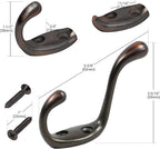 Rok Hardware Heavy Duty Dual Coat Hook, Oil-Rubbed Bronze, 10 Pack ROKCH101ORB - Image 2