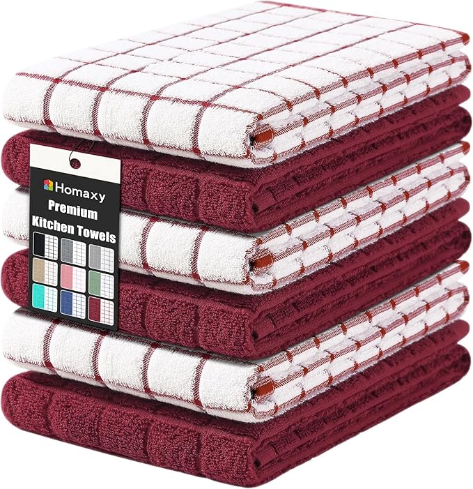 Homaxy Premium Cotton Kitchen Towels 16"x 28", Large Natural Ring Spun 390 GSM by Homaxy