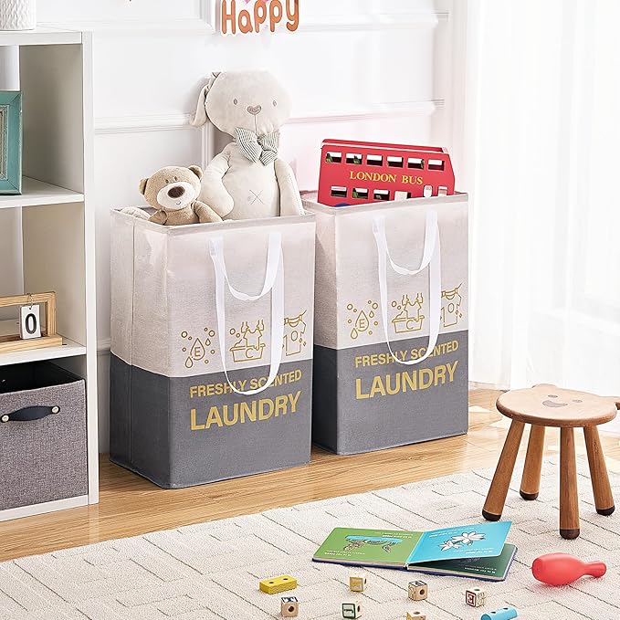 ELONG HOME 2 Pack Laundry Baskets, 92L Freestanding Laundry Basket - Image 8