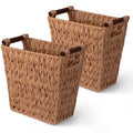GRANNY SAYS Bathroom Wastebasket, Caramel Orange Woven Trash Can by GRANNYSAYS