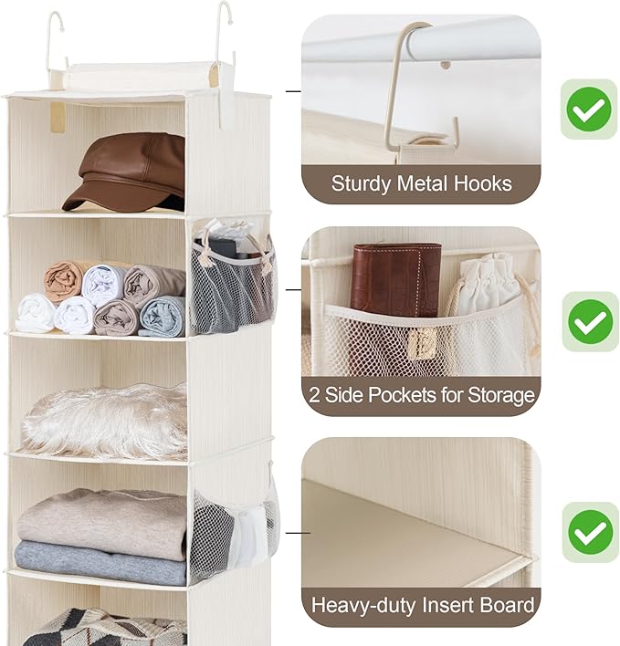 StorageWorks 6-Shelf Hanging Closet Organizer, Hanging Shelves - Image 4