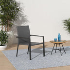 Best Choice Products Set of 2 Stackable Outdoor Wicker Dining Chairs All-Weather Firepit Armchair w/Armrests, Steel Frame for Patio, Deck, Garden, Yard - Gray - Image 2