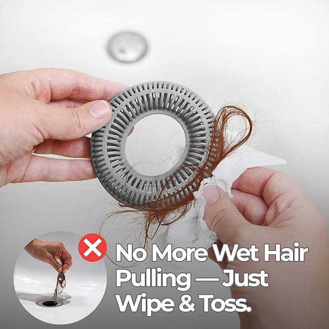 Hair Catcher for Shower Drain & Bathtub – TubRing Pop-Up Drain Protector & - Image 3