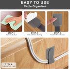 50-Pack Reusable Self-Adhesive Cable Ties cable management Adjustable Hook & - Image 5