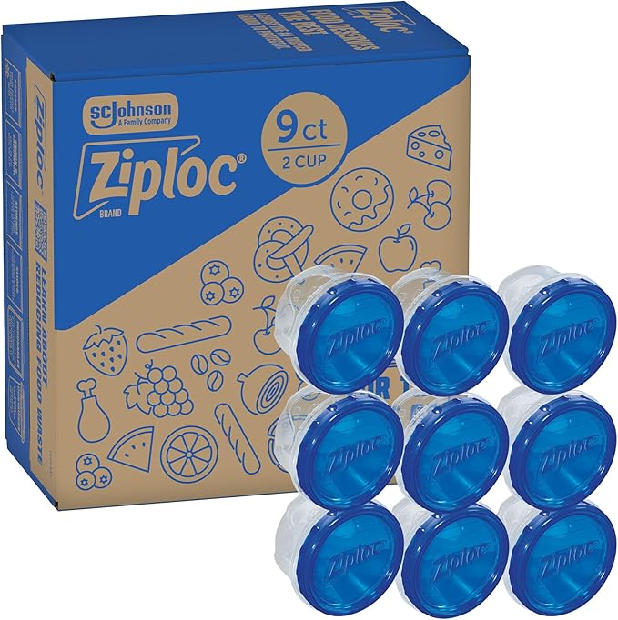 Ziploc Brand Twist n Loc Food Storage Containers, Leak Resistant Design by Ziploc