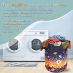 Colorful Flowers At Night Laundry Basket Floral Foldable Funny Laundry Hamper - Image 6