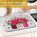 Valentine's Day Rose Flower Dish Drying Mat - Image 6