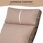 Grand patio Outdoor Recliner Air Pump 150° Lay Flat Reclining Chair with Independent Adjustable Back and Footrest Removable Olefin Cushion Flip-Up Table Wicker Beige 2PCS - Image 7