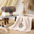 3 Pack Boho Leaves Hand Towels for Bathroom 100% Cotton Embroidered Bathroom - Image 5