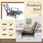 Oakcloud Adjustable Outdoor Lounge Chair Metal Patio Relaxing Recliner Chair with Removable Cushions(Brown) - Image 3