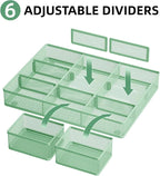 Marbrasse 3 Packs Desk Drawer Organizers, Metal Mesh Dividers - Image 2
