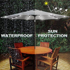 Blissun 9 ft Solar Umbrella, Patio Umbrella with 32 LED Lights, Table Market Umbrella, Outdoor Umbrella for Garden, Deck, Backyard (Light Grey) - Image 5