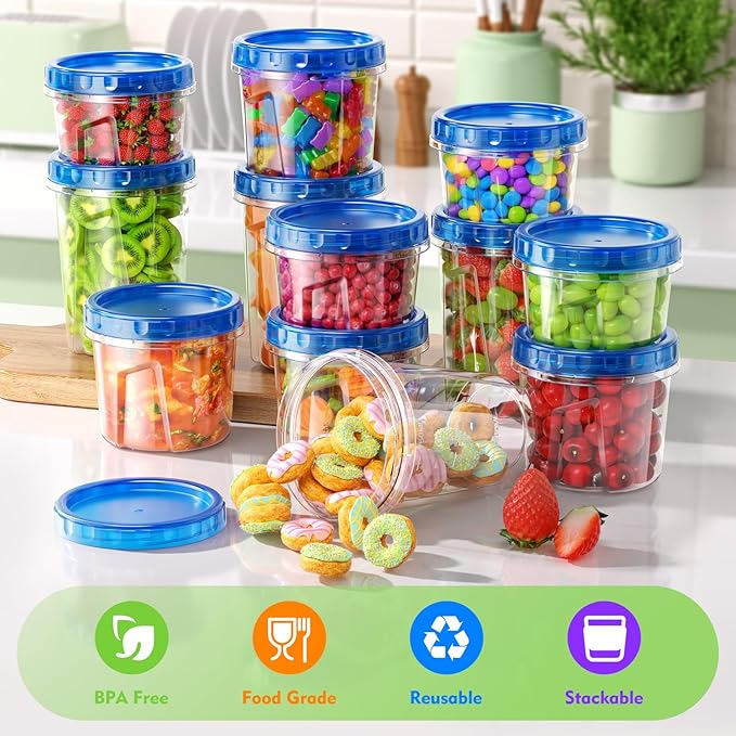 12 Pack- 34/24/17oz Freezer Storage Containers, Plastic Food Storage Containers - Image 6