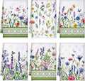 Geyoga 6 Pcs Spring Floral Kitchen Towels Flamingo Dish Hand Towels Sunflower by Geyoga